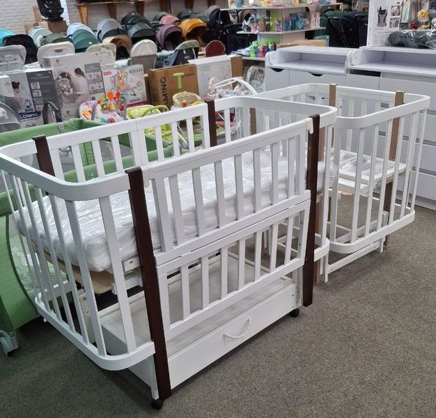 Кровать Babyroom Луна 120x60 набор 80x60 белый/капучино 680870 фото