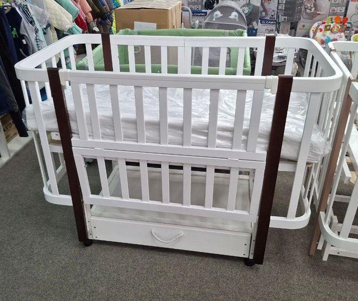 Кровать Babyroom Луна 120x60 набор 80x60 белый/капучино 680870 фото