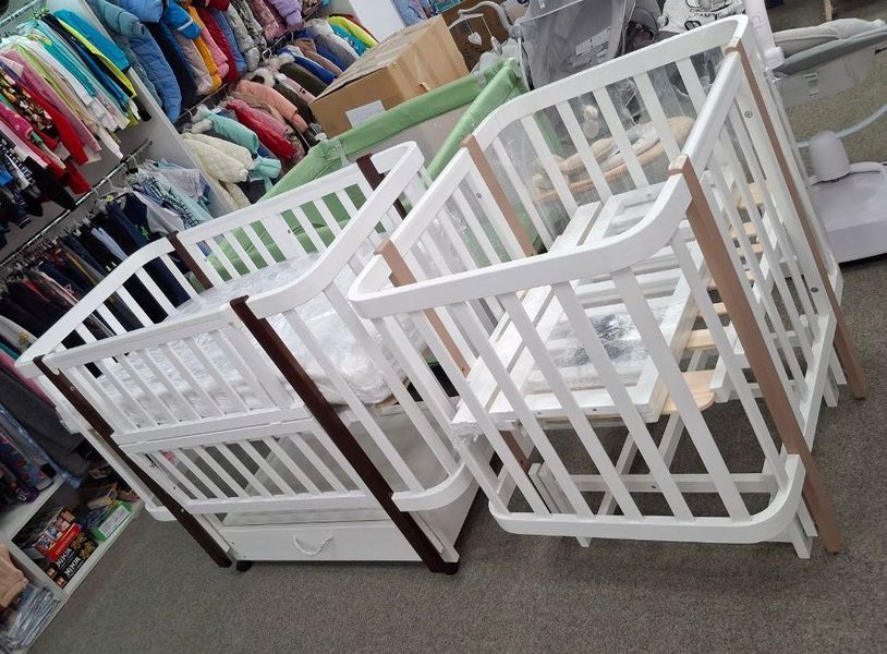 Кровать Babyroom Луна 120x60 набор 80x60 белый/капучино 680870 фото