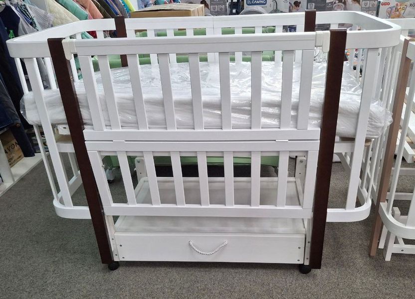 Кровать Babyroom Луна 120x60 набор 80x60 белый/капучино 680870 фото