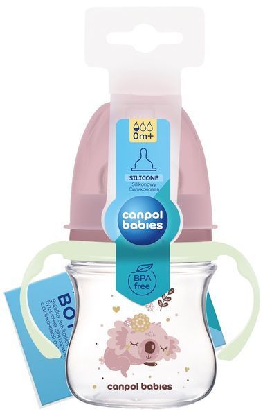 Бутылка антиколиковая Canpol babies с широким отверстием 120 мл Easystart Sleepy Koala розовая 35/236_pin 35/236_pin фото