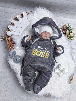 Демисезонный комбинезон Mini Boss Серый kombinezon Mini Boss Siryy 0-3 фото