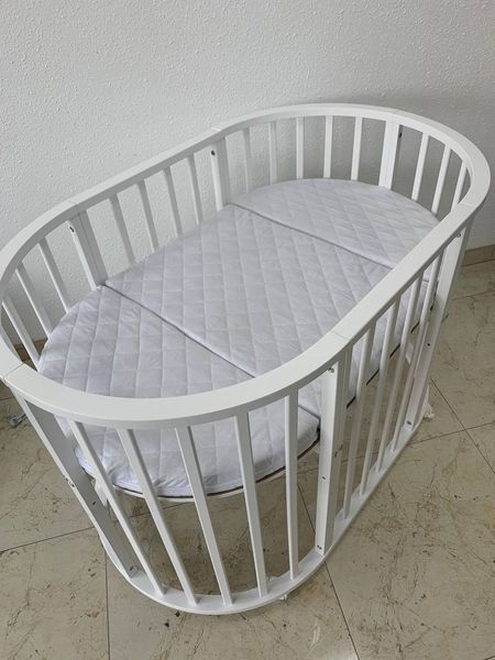 Детская кроватка для новорожденных круглая трансформер овальная Сонечко 7 в 1 белая sonechko-01 фото