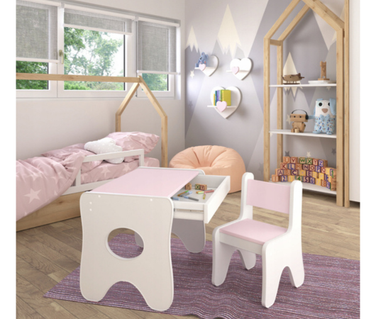 Стульчик розовый LalaKids TD-45234 фото