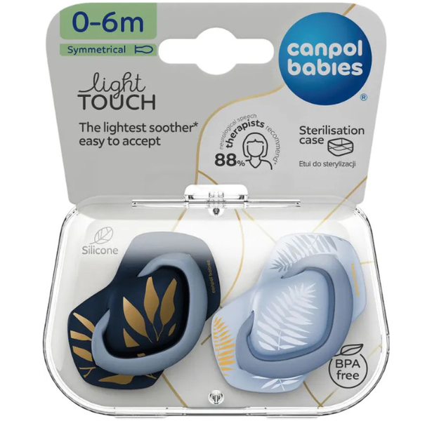 Пустышка Canpol babies Gold силиконовая симметричная 0-6 мес Голубая  22/664 фото