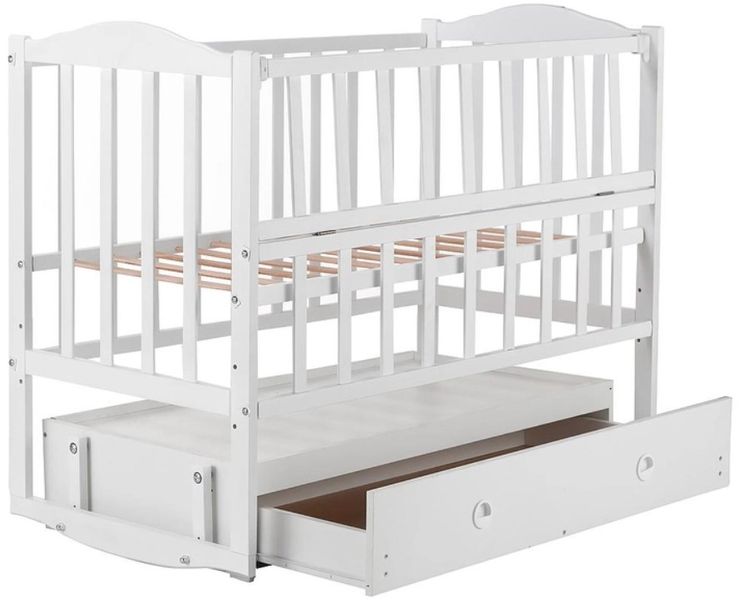 Кровать Babyroom Зайчонок ZL301 маятник, ящик, откидной бок белая ZL301 фото