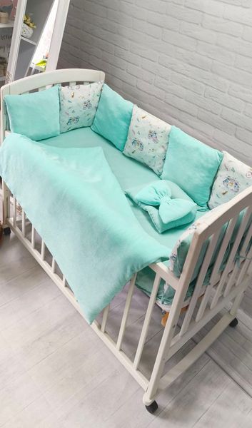 Набір у ліжечко на три сторони Ментоловий Nabir u lizhechko na try storony Mentolovyy фото