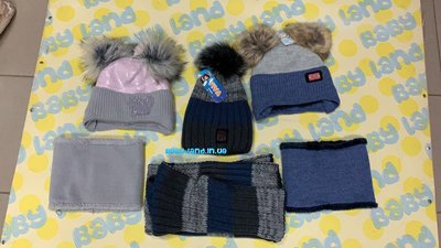 Комплект шапка + баф зима 3036 фото