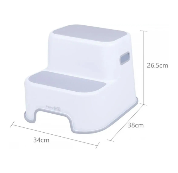 Ступени для ребенка в ванную на 2 ступени FreeON, white - grey 42332 фото